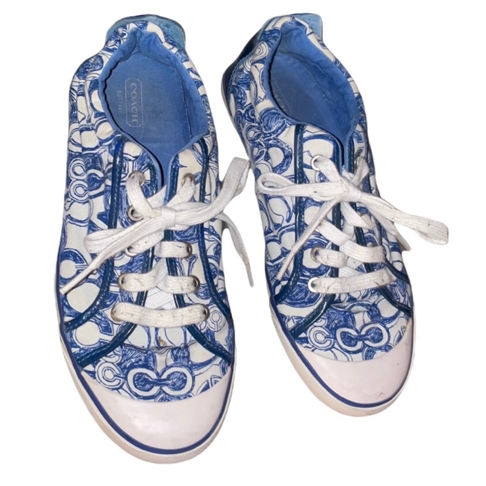 Coach Barrett Signature Scribble Blue Sneakers